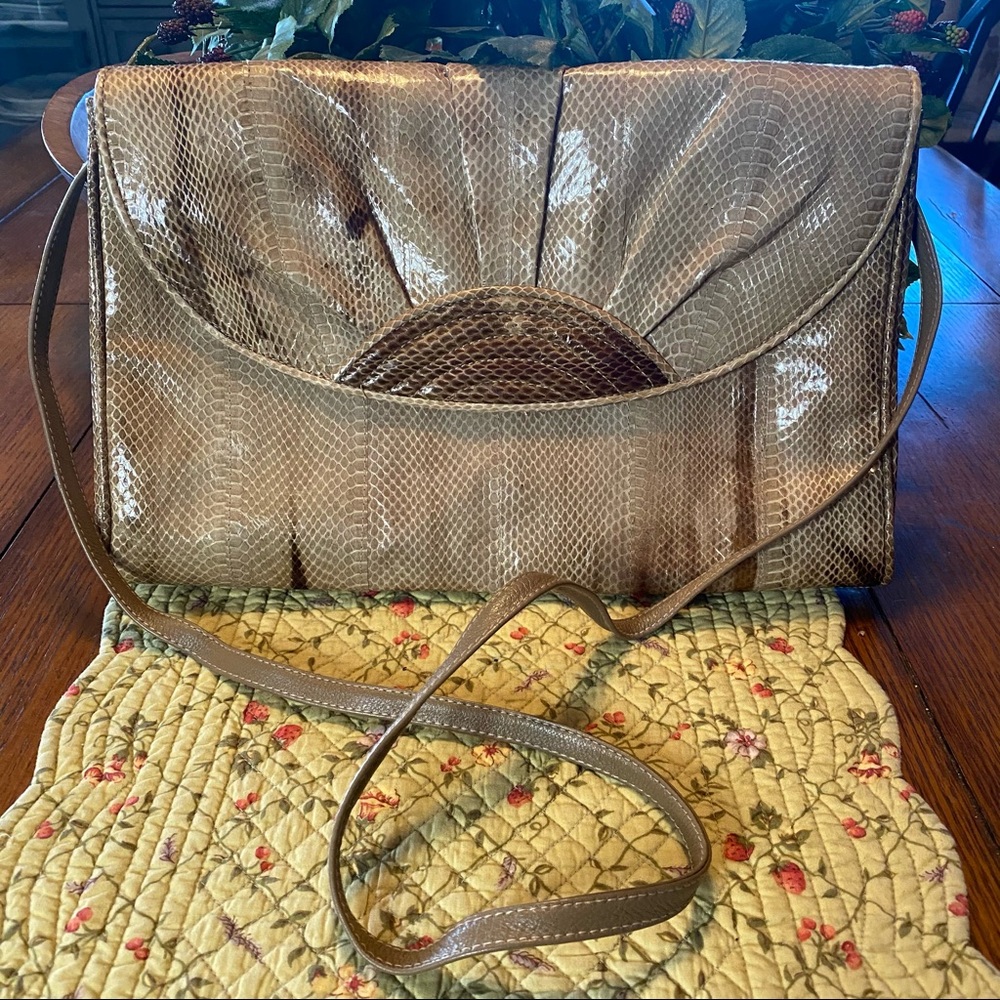 Pantera vintage genuine snakeskin clutch crossbody